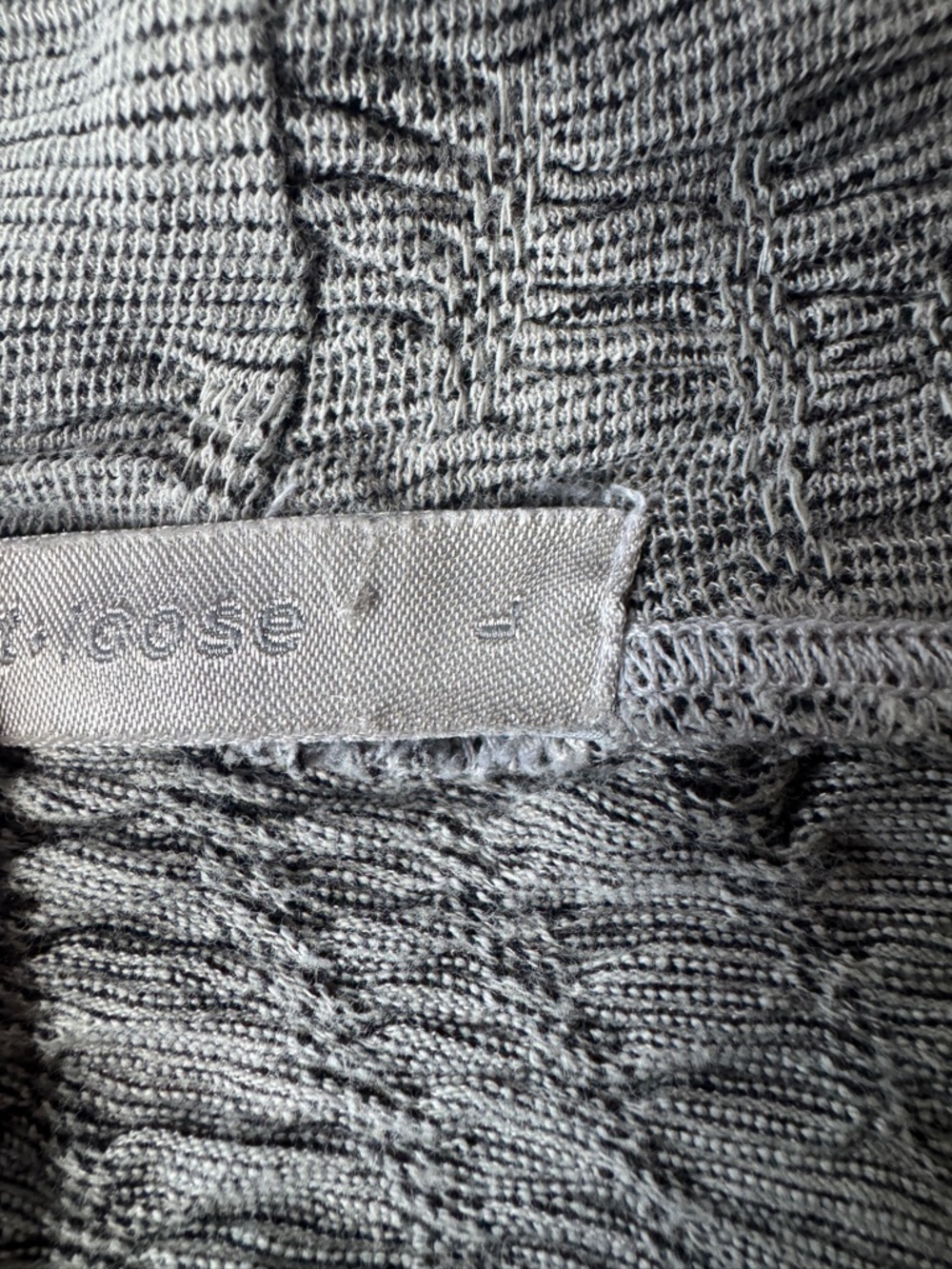 cut loose textured grey and black tunic dress with slightly flared bottom hem